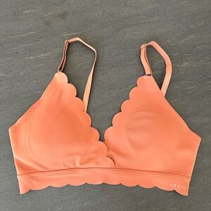 Danskin Orange Wireless Bra with Scalloped Trim